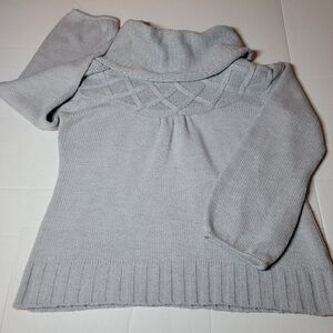 💚 a.n.a. A New Approach Pullover Grey‎ Sweater Cowl Neckline Size XL EUC
